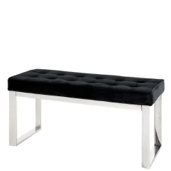 Moderne Edelstahl Bank mit Samt Polsterung - Mariah^Wohnen Outlet