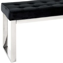 Moderne Edelstahl Bank mit Samt Polsterung - Mariah^Wohnen Outlet