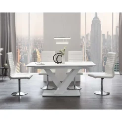 Wohnen Moderne Esszimmer Gruppe in Weiß - Colosses (fünfteilig)