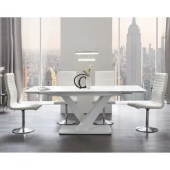 Wohnen Moderne Esszimmer Gruppe in Weiß - Colosses (fünfteilig)