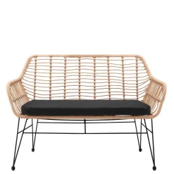 Moderne Geflechtbank aus Kunstrattan & Metall - Prismo^Wohnen Online