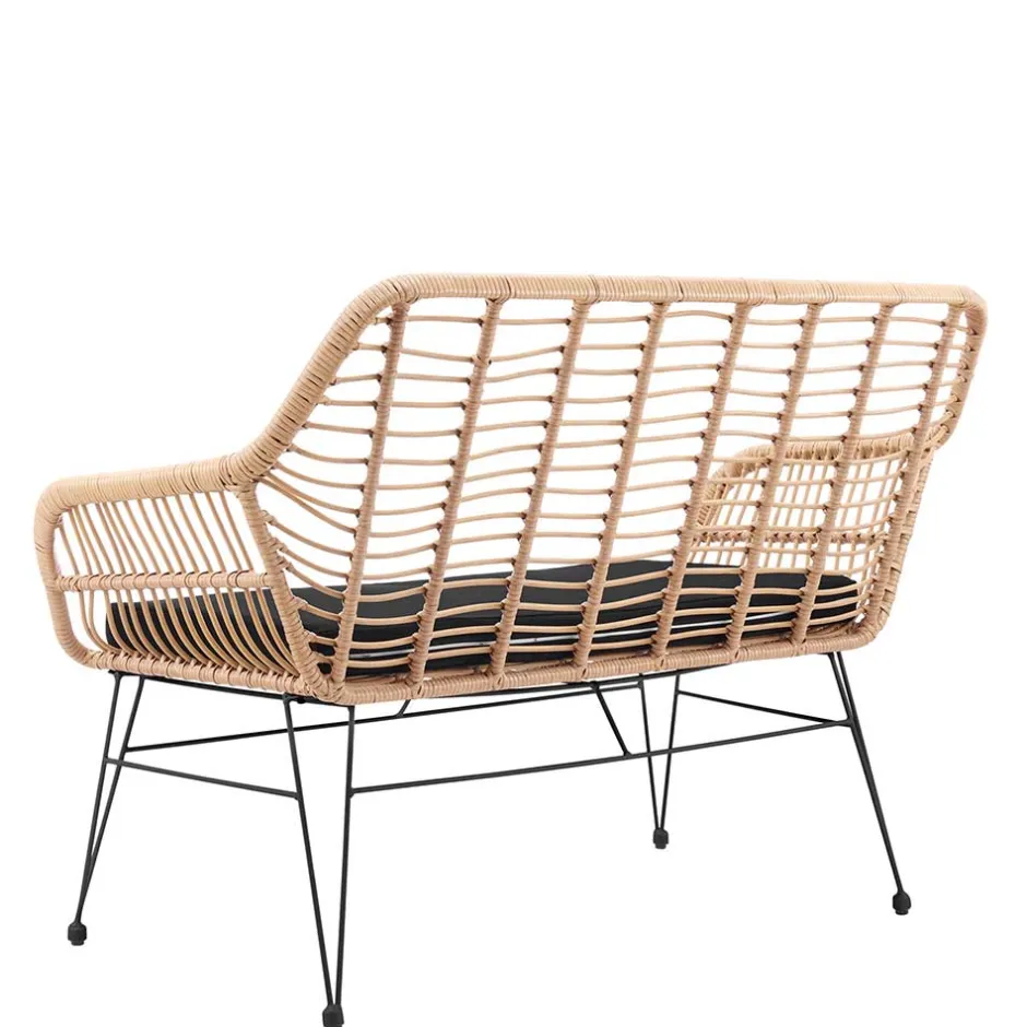 Moderne Geflechtbank aus Kunstrattan & Metall - Prismo^Wohnen Online