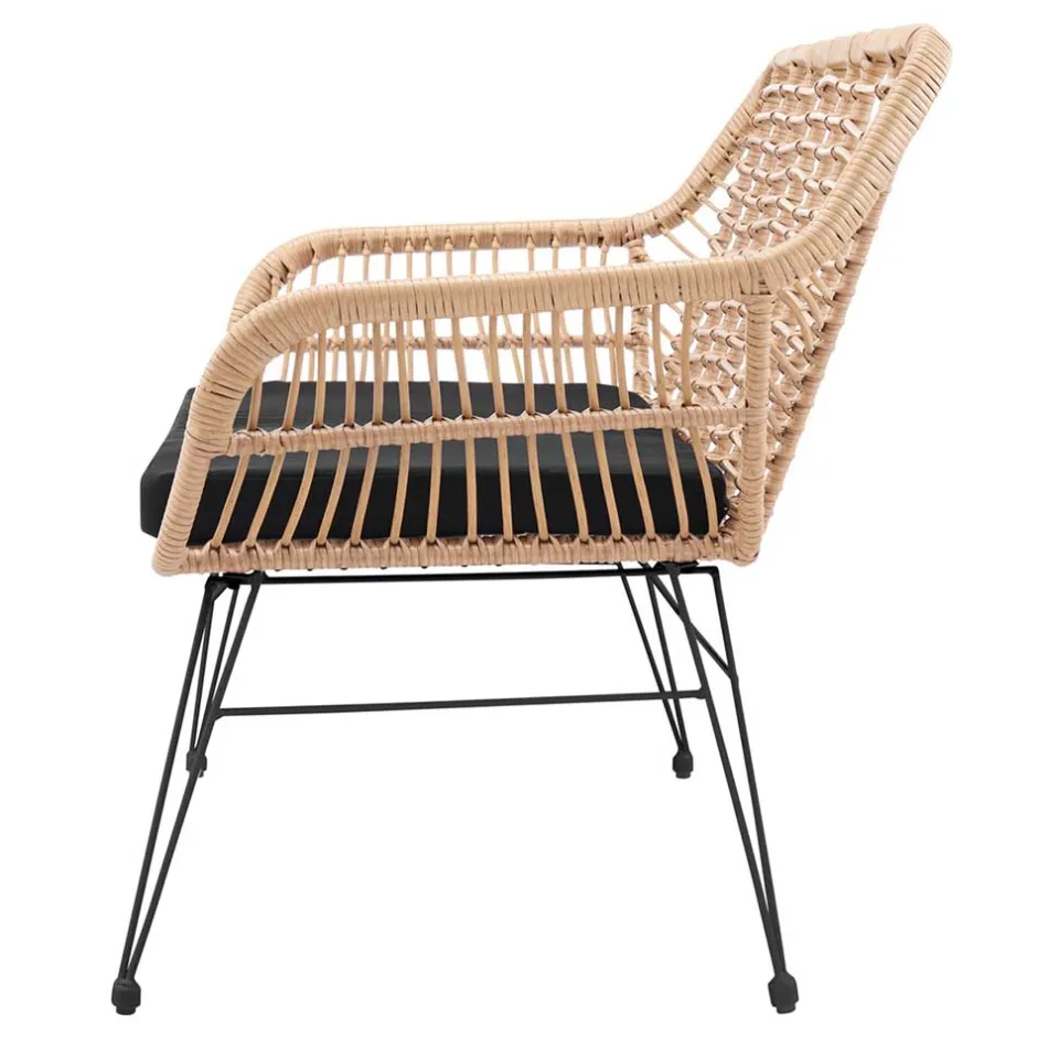 Moderne Geflechtbank aus Kunstrattan & Metall - Prismo^Wohnen Online