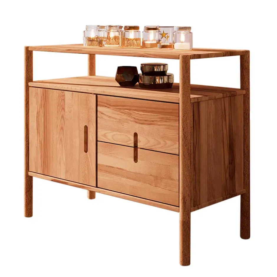 Wohnen Moderne Holzkommode mit Fach & Tür - Indrya