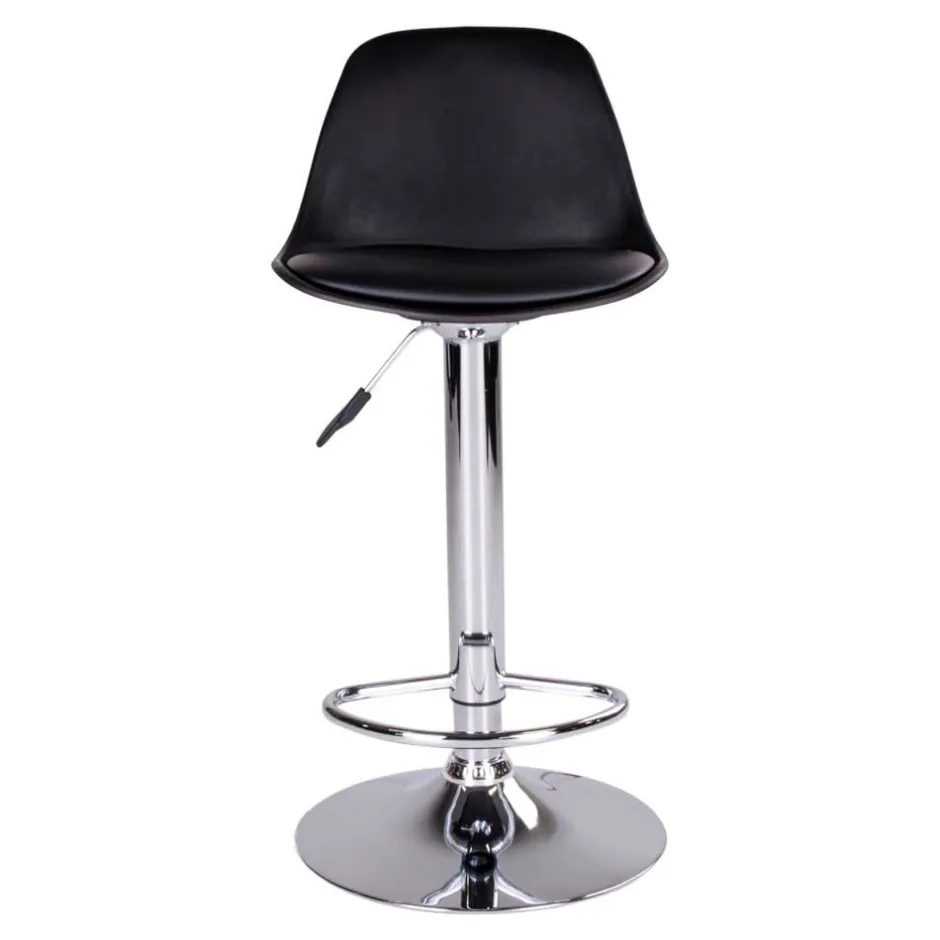 Moderne Kunstleder Barstühle in Schwarz - Ekino (2er Set)^Wohnen Clearance