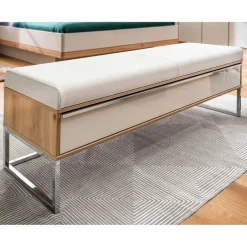 Moderne Schlafzimmerbank mit Kunstleder Beige - Crascanu^Wohnen Discount