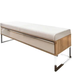 Moderne Schlafzimmerbank mit Kunstleder Beige - Crascanu^Wohnen Discount