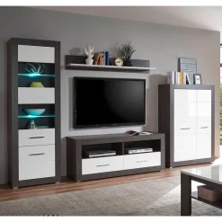 Moderne TV Anbauwand zweifarbig - Istensa (vierteilig)^Wohnen