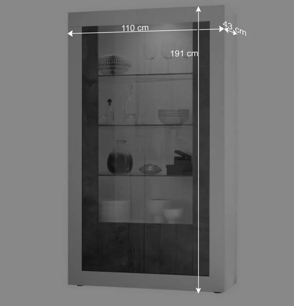 Moderne Vitrine in Weiß Hochglanz - Voskala^Wohnen Outlet