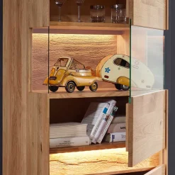 Moderne Wildeiche Vitrine 63x207x43 cm - Acmida^Wohnen Discount