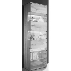Moderne Wildeiche Vitrine 63x207x43 cm - Acmida^Wohnen Discount