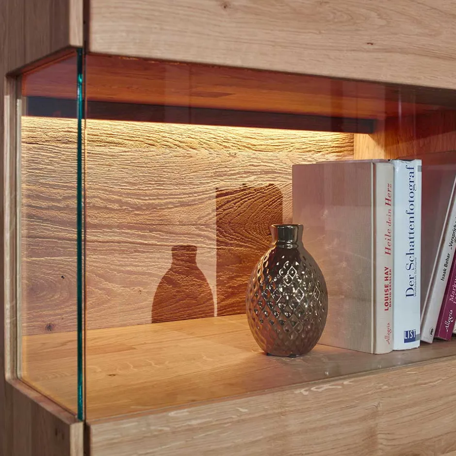 Moderne Wildeiche Vitrine 63x207x43 cm - Acmida^Wohnen Discount