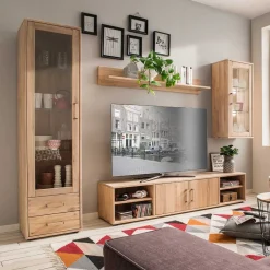 Wohnen Moderne Wohnwand aus Holz - Dulciana (vierteilig)