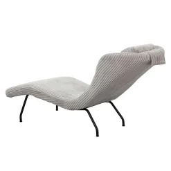 Wohnen Moderne Wohnzimmerliege mit Cord in Hellgrau - Speedy