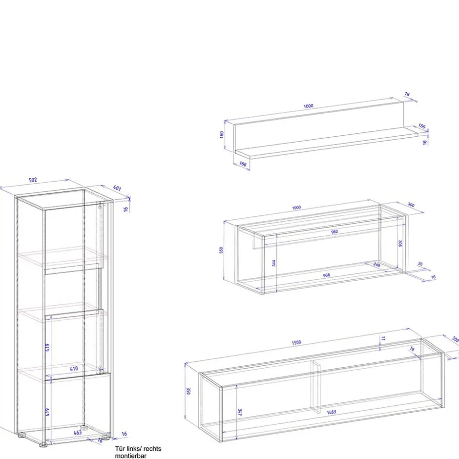 Wohnen Moderne Wohnzimmermöbel Set - Ahilav (fünfteilig)
