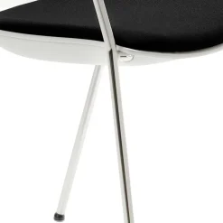 Wohnen Moderner Armlehnstuhl in Weiß & Schwarz & Chrom - Plataya