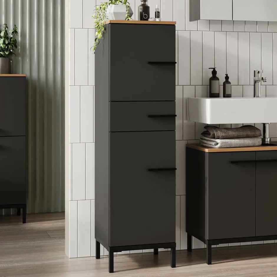 Wohnen Moderner Badezimmerschrank 125 cm hoch - Lucrino