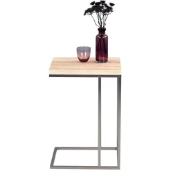 Moderner Beistelltisch in Sonoma Eiche Helma mit Metall Edelstahloptik^Wohnen Sale