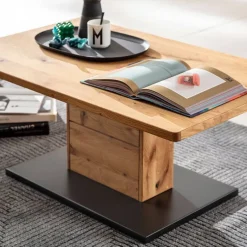 Wohnen Moderner Couchtisch in Wildeiche und Anthrazit - Drinidad