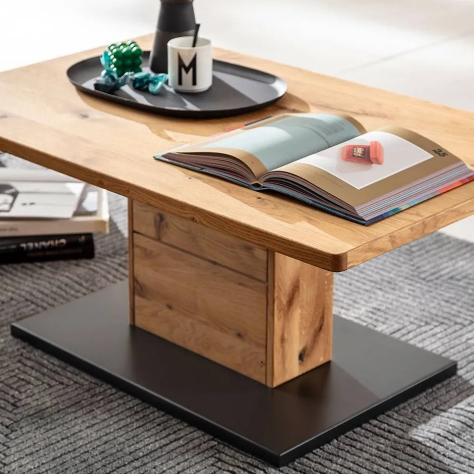 Wohnen Moderner Couchtisch in Wildeiche und Anthrazit - Drinidad