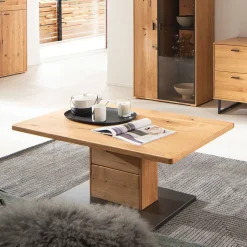 Wohnen Moderner Couchtisch in Wildeiche und Anthrazit - Drinidad