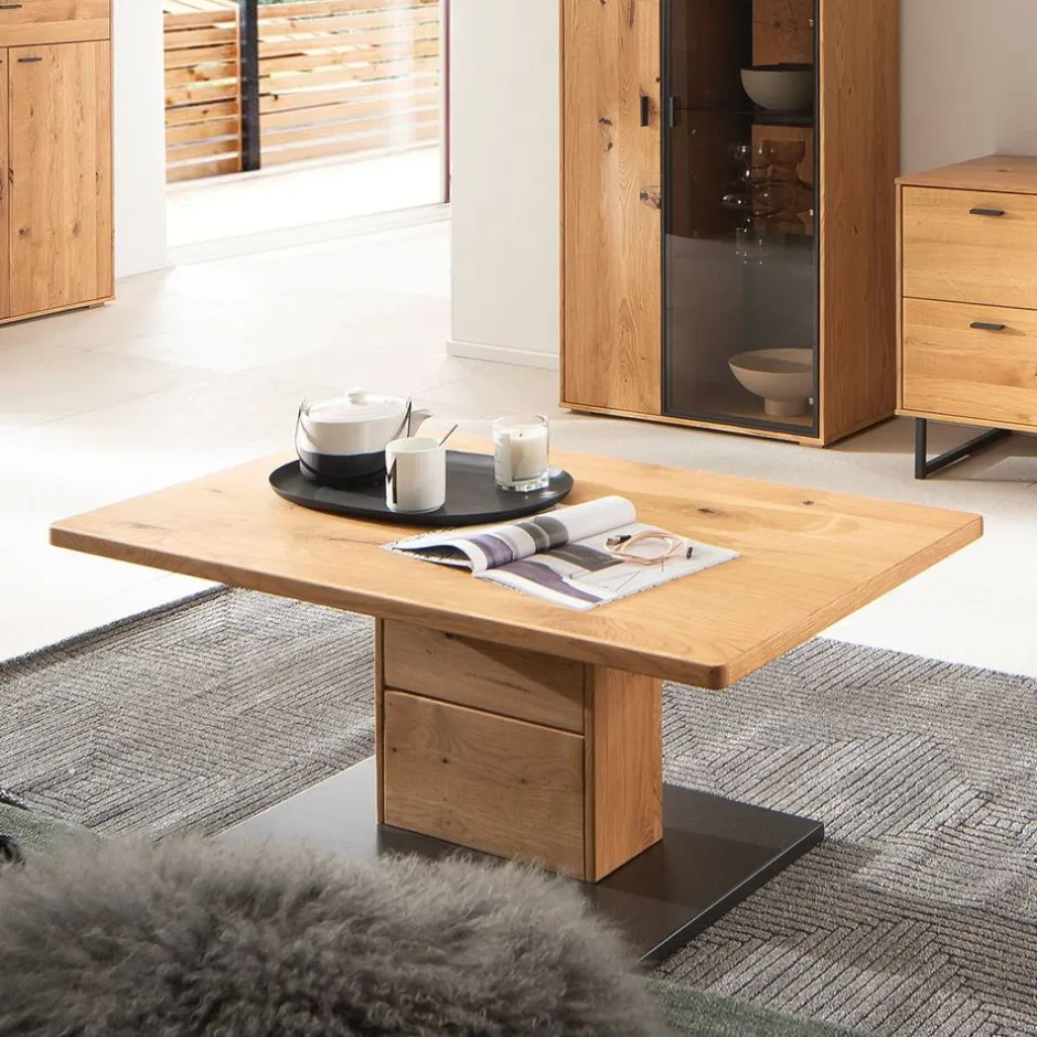 Wohnen Moderner Couchtisch in Wildeiche und Anthrazit - Drinidad