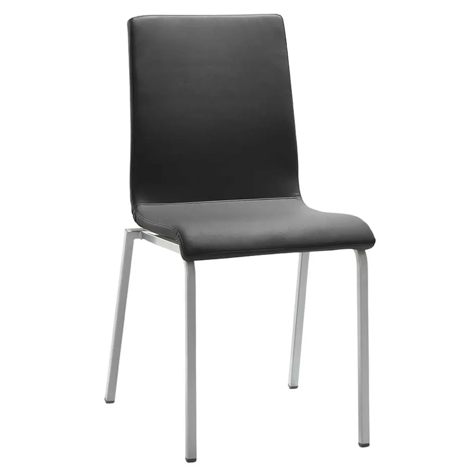 Moderner Esszimmerstuhl in Dunkelgrau Microfaser - Termi^Wohnen