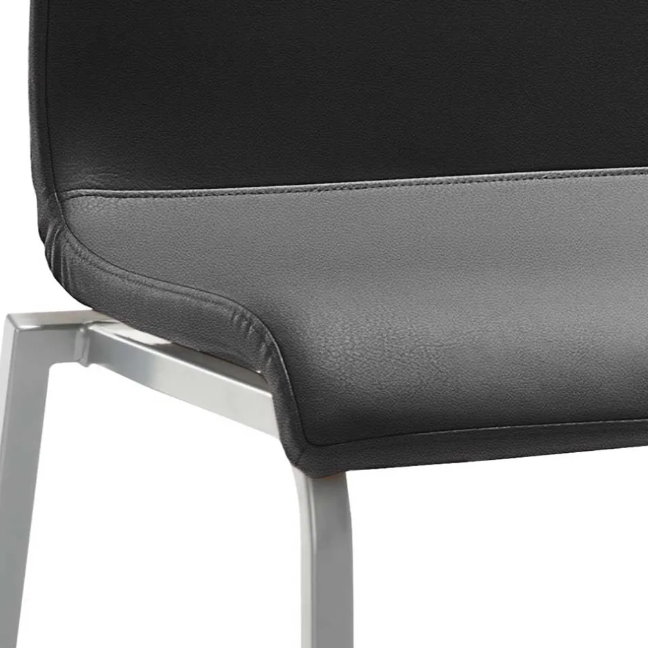 Moderner Esszimmerstuhl in Dunkelgrau Microfaser - Termi^Wohnen