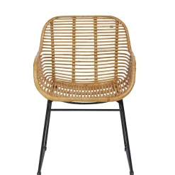 Wohnen Moderner Flechtstuhl aus Rattan - Rubertus (2er Set)