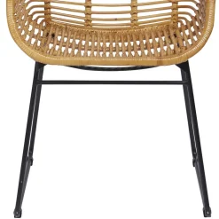 Wohnen Moderner Flechtstuhl aus Rattan - Rubertus (2er Set)