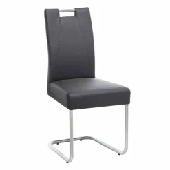 Wohnen Moderner Freischwinger Rumona in Kunstleder und Edelstahl (2er Set)