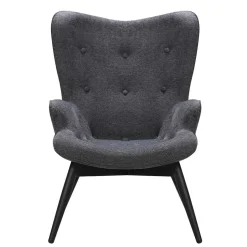 Moderner Kaminsessel in Dunkelgrau Stoff - Bataia^Wohnen New