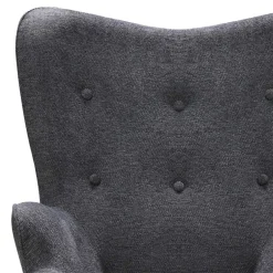 Moderner Kaminsessel in Dunkelgrau Stoff - Bataia^Wohnen New