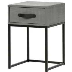 Moderner Nachttisch in Grau & Schwarz - Firgetta^Wohnen