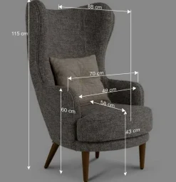 Moderner Ohrensessel in Beigegrau Boucle - Curemo^Wohnen New