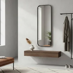 Moderner Oval Spiegel in Schwarz - Locila^Wohnen