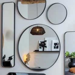 Moderner Oval Spiegel in Schwarz - Locila^Wohnen