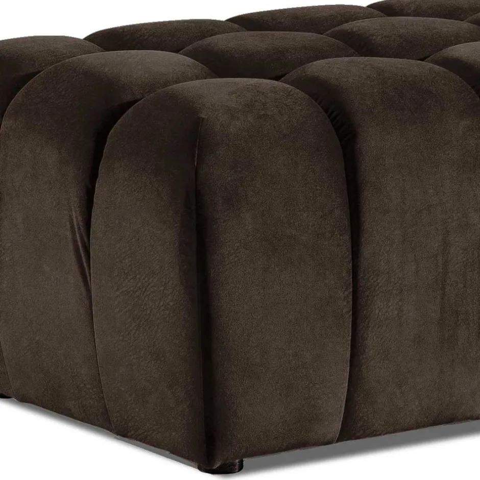 Moderner Polsterhocker in Dunkelbraun - Dos^Wohnen Clearance