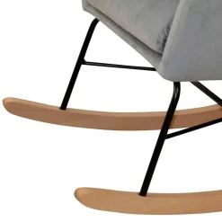 Moderner Schaukelstuhl aus Samt in Grau - Cenka^Wohnen