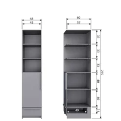 Wohnen Moderner Schrank in Beton Grau - Almond