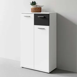 Wohnen Moderner Schuhschrank in Weiß mit Schwarz - Massa