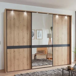 Wohnen Moderner Schwebetürenschrank mit Spiegel - Ulapos