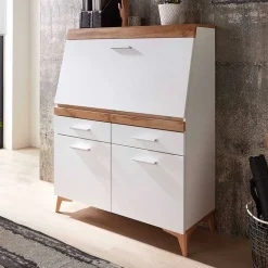 Moderner Sekretär in Weiß & Eiche Optik - Bistrita^Wohnen Outlet