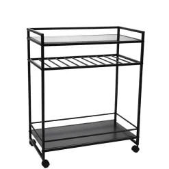 Wohnen Moderner Servierwagen mit Glasablage - Sangora