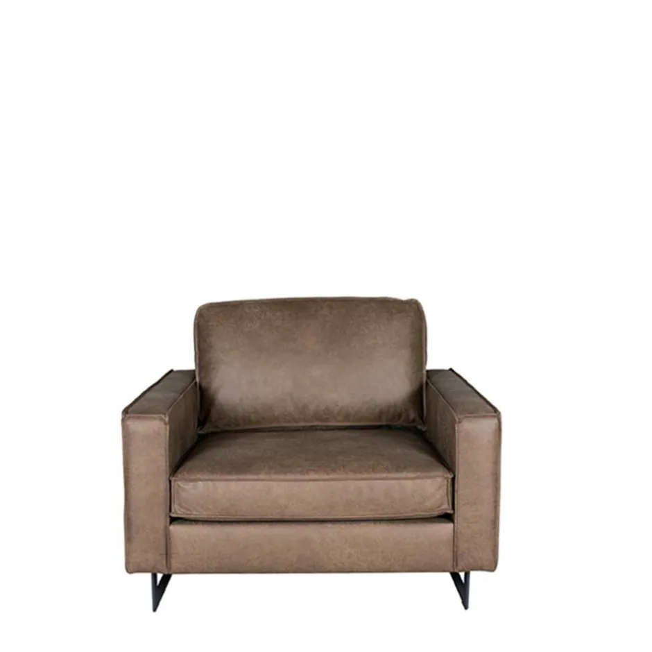 Wohnen Moderner Sessel in Taupe Recyclingleder - Endik