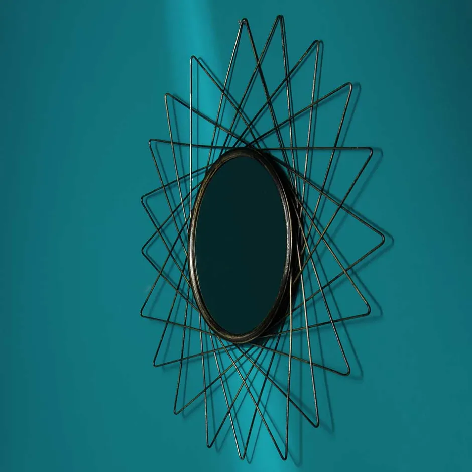 Wohnen Moderner Spiegel in Altgold Metallrahmen - Emrany