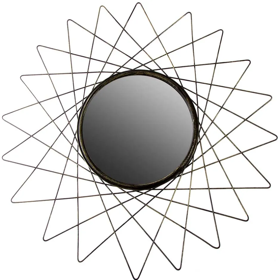 Wohnen Moderner Spiegel in Altgold Metallrahmen - Emrany