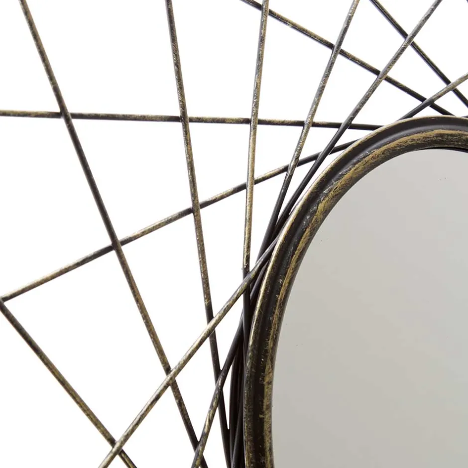 Wohnen Moderner Spiegel in Altgold Metallrahmen - Emrany