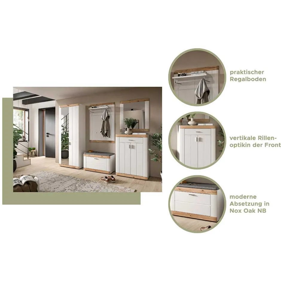 Wohnen Moderner Spiegel in Weiß & Wildeiche - Hihat