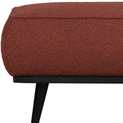 Moderner Stoffhocker Boucle in Rotbraun - Anizia^Wohnen Outlet